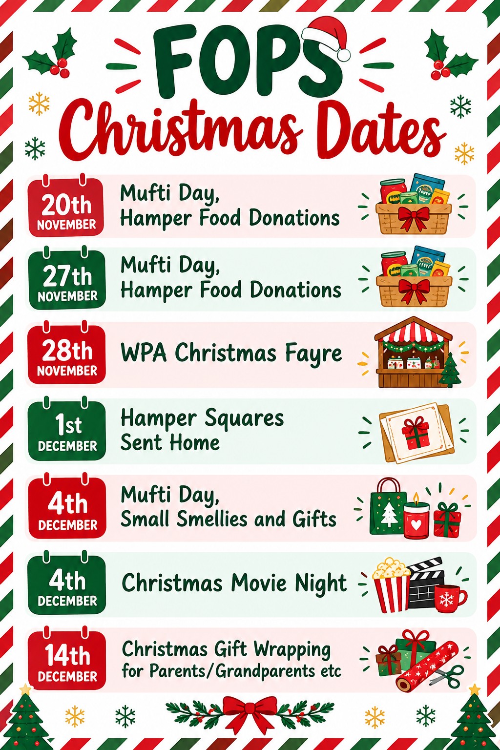 FOPS Christmas Dates - Nov-Dec 2026 FOPS Christmas Dates - Nov-Dec 2026
